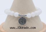 CGB7871 8mm white jade bead with luckly charm bracelets