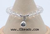 CGB7885 8mm white crystal bead with luckly charm bracelets