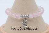 CGB7887 8mm rose quartz bead with luckly charm bracelets