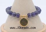 CGB7890 8mm amethyst gemstone bead with luckly charm bracelets