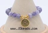 CGB7891 8mm dogtooth amethyst bead with luckly charm bracelets