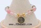 CGB7895 8mm cherry quartz bead with luckly charm bracelets