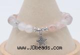 CGB7896 8mm pink quartz bead with luckly charm bracelets