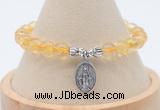 CGB7897 8mm citrine bead with luckly charm bracelets wholesale