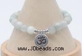 CGB7900 8mm aquamarine bead with luckly charm bracelets wholesale