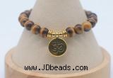 CGB7917 8mm yellow tiger eye bead with luckly charm bracelets