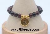 CGB7919 8mm red tiger eye bead with luckly charm bracelets