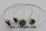 CGB797 12mm - 14mm coin druzy agate gemstone bangles wholesale