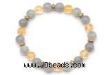 CGB8110 8mm labradorite, citrine & hematite power beads bracelet