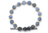 CGB8192 8mm matte sodalite & black lava beaded stretchy bracelets