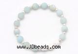 CGB8206 8mm matte amazonite & white lava beaded stretchy bracelets