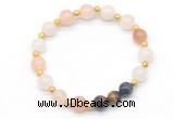 CGB8226 8mm pink aventurine & colorfull tiger eye beaded stretchy bracelets