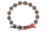 CGB8238 8mm brecciated jasper & red agate beaded stretchy bracelets