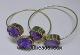 CGB829 13*18mm - 15*20mm oval druzy agate gemstone bangles