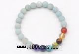 CGB8305 8mm matte amazonite 7 chakra beaded mala stretchy bracelets