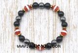 CGB8352 8mm Tibetan agate, black onyx & hematite energy bracelet