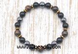 CGB8388 8mm bronzite, black onyx & hematite energy bracelet