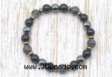 CGB8390 8mm black labradorite, black onyx & hematite energy bracelet