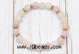 CGB8455 8mm pink aventurine, rose quartz & hematite power beads bracelet