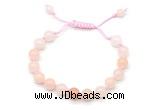 CGB8655 8mm,10mm round pink aventurine adjustable macrame bracelets