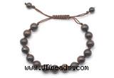 CGB8665 8mm,10mm round bronzite adjustable macrame bracelets