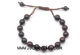 CGB8679 8mm,10mm round brecciated jasper adjustable macrame bracelets