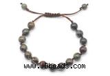 CGB8680 8mm,10mm round dragon blood jasper adjustable macrame bracelets