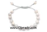 CGB8698 8mm,10mm round white crazy lace agate adjustable macrame bracelets