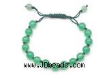 CGB8701 8mm,10mm round green agate adjustable macrame bracelets