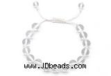 CGB8740 8mm,10mm round white crystal adjustable macrame bracelets