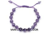 CGB8748 8mm,10mm round amethyst adjustable macrame bracelets