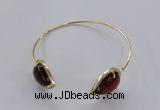 CGB875 15*20mm flat teardrop agate gemstone bangles wholesale