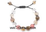 CGB8761 8mm,10mm round cherry quartz adjustable macrame bracelets