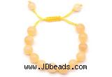 CGB8766 8mm,10mm round honey jade adjustable macrame bracelets