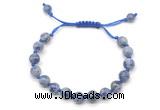 CGB8778 8mm,10mm round blue spot stone adjustable macrame bracelets