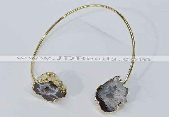 CGB880 13*18mm - 20*25mm freeform druzy agate gemstone bangles