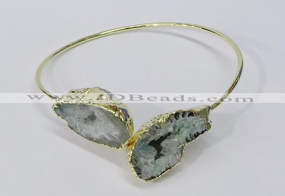 CGB885 13*18mm - 20*25mm freeform druzy agate gemstone bangles