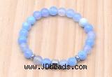 CGB8861 8mm, 10mm blue agate, drum & rondelle hematite beaded bracelets