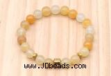 CGB8865 8mm, 10mm yellow aventurine, drum & rondelle hematite beaded bracelets