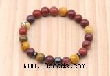 CGB8875 8mm, 10mm mookaite, drum & rondelle hematite beaded bracelets