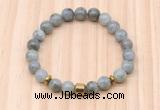 CGB8879 8mm, 10mm labradorite, drum & rondelle hematite beaded bracelets