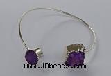 CGB889 12mm - 14*15mm freeform druzy agate gemstone bangles