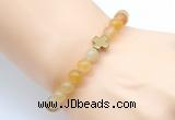 CGB8895 8mm, 10mm yellow aventurine & cross hematite power beads bracelets