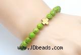 CGB8903 8mm, 10mm green sea sediment jasper & cross hematite power beads bracelets