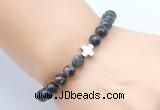 CGB8908 8mm, 10mm grey opal & cross hematite power beads bracelets