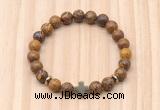 CGB8929 8mm, 10mm elephant skin jasper, cross & rondelle hematite beaded bracelets