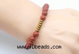 CGB8957 8mm, 10mm red jasper & rondelle hematite beaded bracelets