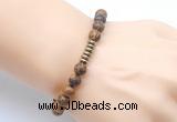 CGB8959 8mm, 10mm elephant skin jasper & rondelle hematite beaded bracelets