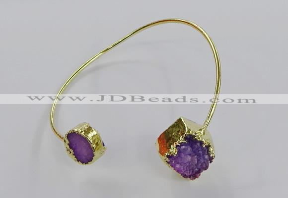 CGB896 12mm - 14*15mm freeform druzy agate gemstone bangles