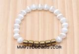 CGB8980 8mm, 10mm tibetan agate & drum hematite beaded bracelets